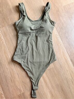 Klassy Network Olive Green Bodysuit with Removable Pads